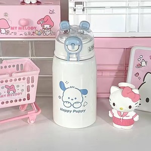 Termo de Acero Inoxidable con Dibujos Animados de Osito de Aspecto Atractivo, Portátil con Asa y Pajita al Vacío para Niños y Estudiantes para <span class=keywords><strong>Fiestas</strong></span> - Product Image 4