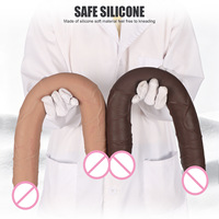 Jouet sexuel pour adultes, Dildo double tête réaliste pour lesbiennes et hommes gays, Masturbateur anal-vaginal féminin pour auto-massage, Dildo pour lesbiennes et gays