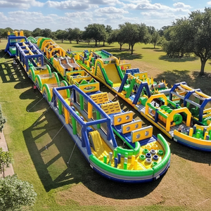 Parcours d'obstacles gonflable de 51.5m de long, <span class=keywords><strong>la</strong></span> <span class=keywords><strong>plus</strong></span> grande <span class=keywords><strong>maison</strong></span> de rebond au <span class=keywords><strong>monde</strong></span> pour des événements amusants en plein air - Product Image 1