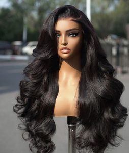Perruque en cheveux humains vierges bruts, ondulée, 32 pouces, 13x4 13x6, 100% brésilienne, avec dentelle transparente, pour femmes noires - Product Image 1