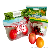 Sacs en plastique transparents personnalisés RDY pour fruits et légumes frais de la ferme, avec fermeture éclair adhésive anti-buée, pour emballage alimentaire