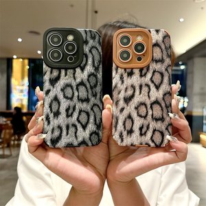 Custodia Protettiva per Lenti in Pelle PU con Texture Leopardata alla Moda per <span class=keywords><strong>iPhone</strong></span> 16 15 14 13 12 <span class=keywords><strong>11</strong></span> Pro Max 16 Plus Pro, <span class=keywords><strong>Cover</strong></span> Morbida Opaca in TPU - Product Image 5