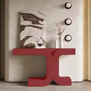 โต๊ะคอนโซลคุณภาพสูงทันสมัยดีไซน์สีแดงไม่เหมือนใครสไตล์ศิลปะที่สมบูรณ์แบบสำหรับการตกแต่งทางเข้าห้องนั่งเล่น - Product Image 6