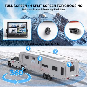 Sistema de Cámara para Camión AHD 1080P de 4 Canales, Monitor DVR de 9 Pulgadas con Pantalla Dividida, Cámara de Reversa Impermeable IP68, Vistas Frontal/Trasera/Lateral, Visión Nocturna - Product Image 6