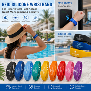 Pulsera de Silicona RFID Personalizada, Impermeable, para Acceso a Hoteles y Resorts, para Gestión de Huéspedes y Seguridad - Product Image 2