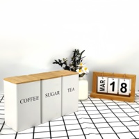 Boîte de rangement créative en fer blanc avec couvercle en bambou, haut de gamme, pour thé, grains de café, bonbons, anti-humidité, hermétique, style littéraire et artistique