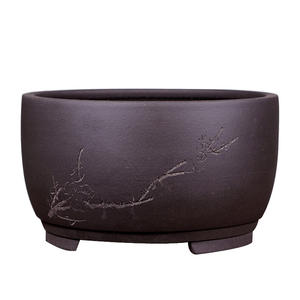 Maceta para Plantas Suculentas, Color Morado Arena, Grande, Mediana, Pequeña, Estilo Bonsái, Forma <span class=keywords><strong>de</strong></span> Tambor, Simple, Estilo Chino, Transpirable, para Jardinería en Casa, Maceta Verde - Product Image 1