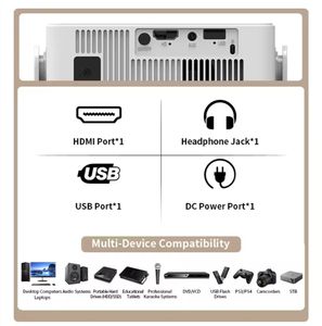 Умный 5G WiFi мини-проектор 720P HD для домашнего кинотеатра, портативный, 1080P LCD LED, Android 13, экономичный - Product Image 6