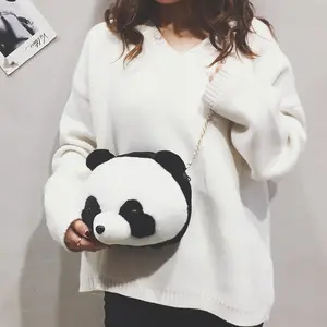 Nuovo Fumetto Coreano Catena Della Spalla Messenger Bag Cute Panda Della Chiusura Lampo Sacchetti di Peluche per I Bambini