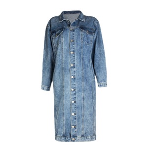 Veste en jean pour femmes 2023, nouveau, lavable, rétro, auto-culture, personnalité, rue, <span class=keywords><strong>tendance</strong></span>, longs vêtements pour dames, vêtements chics - Product Image 4