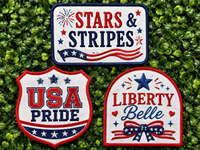 Patch personnalisé à faible MOQ, motif USA Pride, écusson brodé étoiles et rayures, logo patriotique Liberty Belle pour vêtements et chapeaux