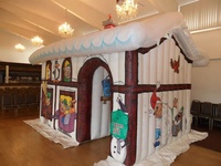 Cabane gonflable personnalisée du Père Noël, tente de Noël gonflable durable en Oxford/PVC pour enfants, idéale pour la rencontre avec le Père Noël et la cabine photo