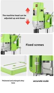 แท่นวางสว่านไฟฟ้าอุตสาหกรรม KHC 710W สำหรับงาน DIY โครงอะลูมิเนียมอัลลอยด์ ชุดเครื่องมือกระแทกแบบมีสาย 100-240V - Product Image 5