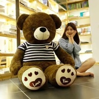 Ours en peluche géant à câliner, cadeau pour petite amie, anniversaire, Saint-Valentin, grande taille, en polyester lavé, anti-stress