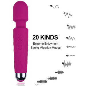 Mainan Seks <span class=keywords><strong>Vibrator</strong></span> Tongkat Ajaib AV untuk Wanita, 20 Mode Pengisian Daya, 8 Kecepatan, Pijat Titik G dan Klitoris - Product Image 3