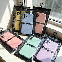 Sacs refermables en PVC noir recyclables avec fermeture éclair, logo transparent imprimé en sérigraphie pour étuis d'ordinateur, d'écouteurs et de téléphones portables