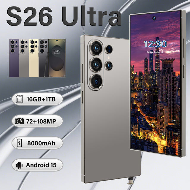Premium S26 Ultra Smartphone 6.9 Inch 5G 16GB+1TB 108MP Beauty Cam 10 Core Android 15 Dual SIM Unlocked 2026 New