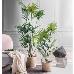 Matériau PU Style nordique <span class=keywords><strong>Licuala</strong></span> <span class=keywords><strong>palmier</strong></span> plante en pot artificiel vert décor pour salon intérieur sol debout en gros. - Product Image 3