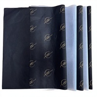 Papier de soie recyclé imprimé avec logo de marque de luxe bleu ciel personnalisé pour l'emballage cadeau, emballage design pour vêtements, fleurs