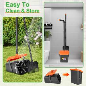 Köpek Pooper Scooper döner Bin & tırmık kiti köpek cker seçici büyük orta küçük köpekler için ayarlanabilir taşınabilir Pooper Scooper - Product Image 6