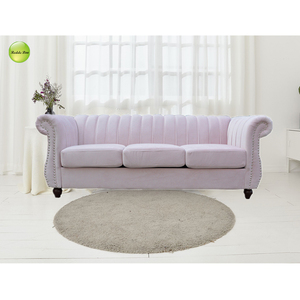 Canapé sectionnel trois places de style royal chinois contemporain en tissu velours, mobilier de luxe pour salon - Product Image 1