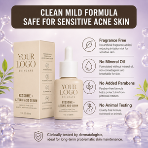 Suero para Piel Sensible de Marca Privada, Reduce la Irritación, Suaviza, Ilumina, Repara la Textura de la Piel, Suero con Exosomas y Ácido Azelaico - Product Image 4