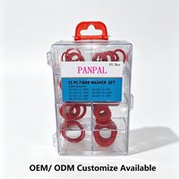 Kit d'assortiment de rondelles plates et rondelles de sécurité 250 pièces avec boîte M5 M6 M8 M10 en acier au carbone zingué