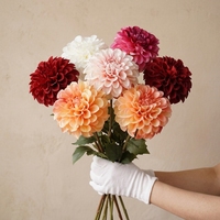 Dahlia artificiel de haute qualité fleur Dahlia en soie avec dégradé de couleur grande tête Dahlia pour la décoration d'événement de mariage