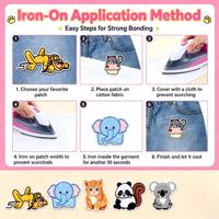 Patchs brodés thermocollants, badges animaux mignons pour robes, sacs, chapeaux, jeans, vêtements, appliques, artisanat DIY personnalisé