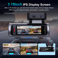Caméra embarquée double objectif ADINKAM 4K et enregistreur vidéo, écran IPS 3,19 pouces, contrôle par application WiFi, capteur G, WDR, vision nocturne, garantie 1 an