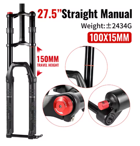 <span class=keywords><strong>Fourche</strong></span> de Vélo à Suspension Pneumatique de 150 mm de Débattement, <span class=keywords><strong>Fourche</strong></span> Avant NanLio Double Té <span class=keywords><strong>pour</strong></span> <span class=keywords><strong>VTT</strong></span> Neige 27.5 ou 29*2.5 Pouces <span class=keywords><strong>pour</strong></span> Vélo Électrique, 15/9 MM - Product Image 4