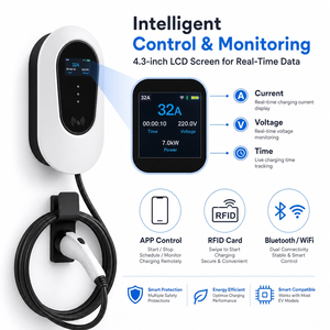 Chargeur de batterie rapide pour véhicule électrique mural CE US PLUG 40A, 110V 240V, Plug-and-Play, station de charge sans fil - Product Image 4
