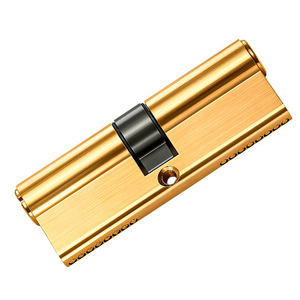 Cylindre de serrure cylindrique en cuivre et aluminium doré, pour porte de sécurité, anti-effraction, antivol, résistant aux chocs - Product Image 1