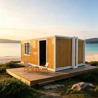 Casa Contenedor Expandible de 20 Pies con Dos Habitaciones y Vestíbulo, Anticorrosión e Impermeable para Uso en Exteriores en Hoteles y Villas