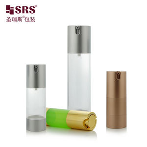TA021-100ml vide AS en plastique mat argent haut bas moyen clair bouteille transparente correspondant avec pompe sans air pour la comédie - Product Image 1