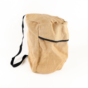 Mochila De yute reutilizable de Color Natural, bolsa de arpillera de yute, informal, de una sola Correa con fondo redondo - Product Image 1