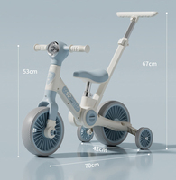 Vélo d'équilibre multifonctionnel pour enfants de 1 à 3 ans, trotteur avec poignée de poussée, lumières et musique
