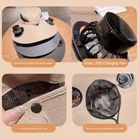 Chapeau ventilateur solaire rechargeable par USB avec large bord, style rayé, protection anti-UV pour les voyages d'été, l'alpinisme, la pêche, unisexe
