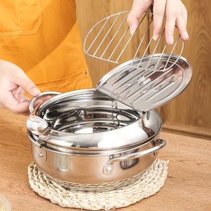 Olla Japonesa para Freír con Control Preciso de Temperatura, Termómetro, Tapa con Escurridor de Aceite, Freidora de Tempura de Acero Inoxidable - Product Image 6