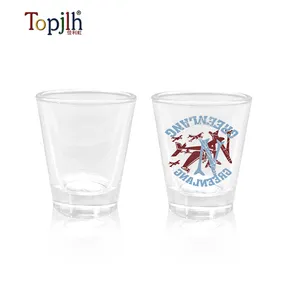 Topjlh Sublimationsglas Schnapsgläser individuelles Logo Whiskey Tasse Wein Blanks Espresso Schnapsglas Heißpresse