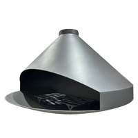 PANSEE Nelson 600-1100mm Cheminée d'angle en acier au carbone pour chauffage intérieur, design moderne, brûle du bois véritable