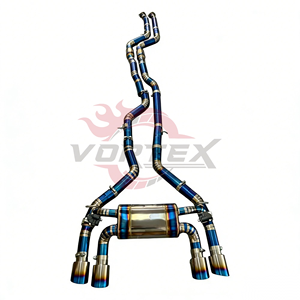 Échappement arrière Vortex Blue Titanium pour BMW M3 M4 F80 F82 S55 3.0T 2014-2018 Système Valvetronic avec embouts quadruples brûlés - Product Image 1