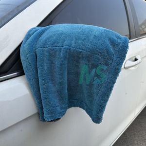 Serviette de séchage rapide en microfibre personnalisée avec logo, à poils torsadés, pour le lavage et le nettoyage de voiture - Product Image 1