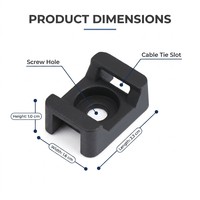 Support de fixation pour serre-câble en nylon de type selle, support de fixation pour câble blanc/noir pour la gestion des câbles