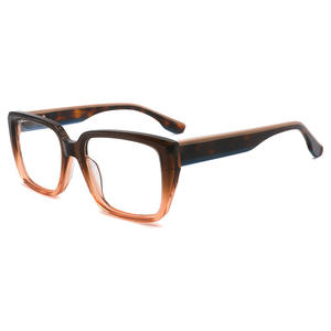 Montures de lunettes carrées en acétate Conchen, unisexe, monture complète, tendance mode, verres plats 1073 - Product Image 3