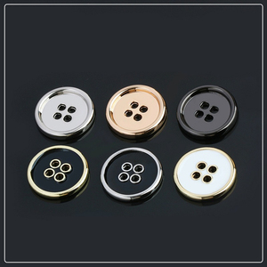 Bán Buôn Chất Lượng Cao Kim Loại Áo Sơ Mi Nút 4-Lỗ Màu Đen Trắng Dầu Nhỏ Giọt & Mạ Vòng Kẽm Hợp Kim May Nút Cho Quần Áo - Product Image 1