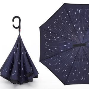 Parapluie inversé semi-automatique de conception moderne pour adultes pour les véhicules de jour de pluie contrôle semi-automatique en gros - Product Image 1