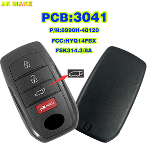 8990h-48120 thông minh gần từ xa chìa khóa xe fccid: hyq14fbx với chip 8A cho Toyota Venza 314.3Mhz 3 + 1 nút Board 3041 - Product Image 2