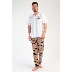 <b>Mens</b> V-Neck Short-Sleeve Silk and Cotton <b>Pajama</b> <b>Set</b> Home Wear Robe with Custom Logo Print Casual Style XL Size - Product Image 3