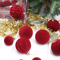 Ensemble de décorations de Noël en plastique écologiques de haute qualité pour l'extérieur, fournitures de décoration rouges, directement de l'usine pour l'arbre du Nouvel An